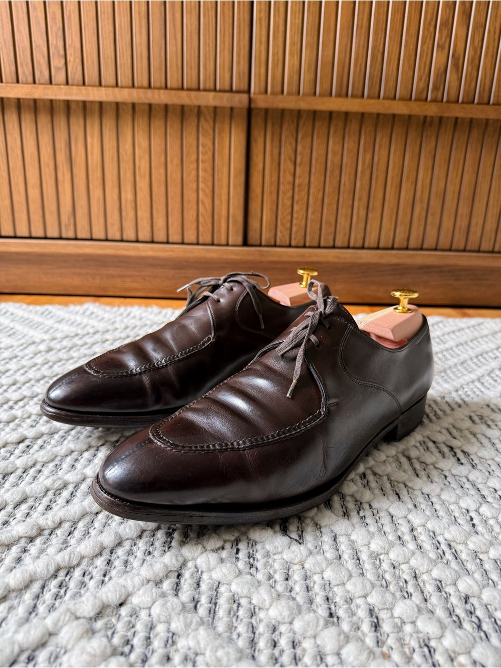 John Lobb Portman Brown U-Tip Apron Front Derby Shoes UK 9.5 E / US 10.5 D